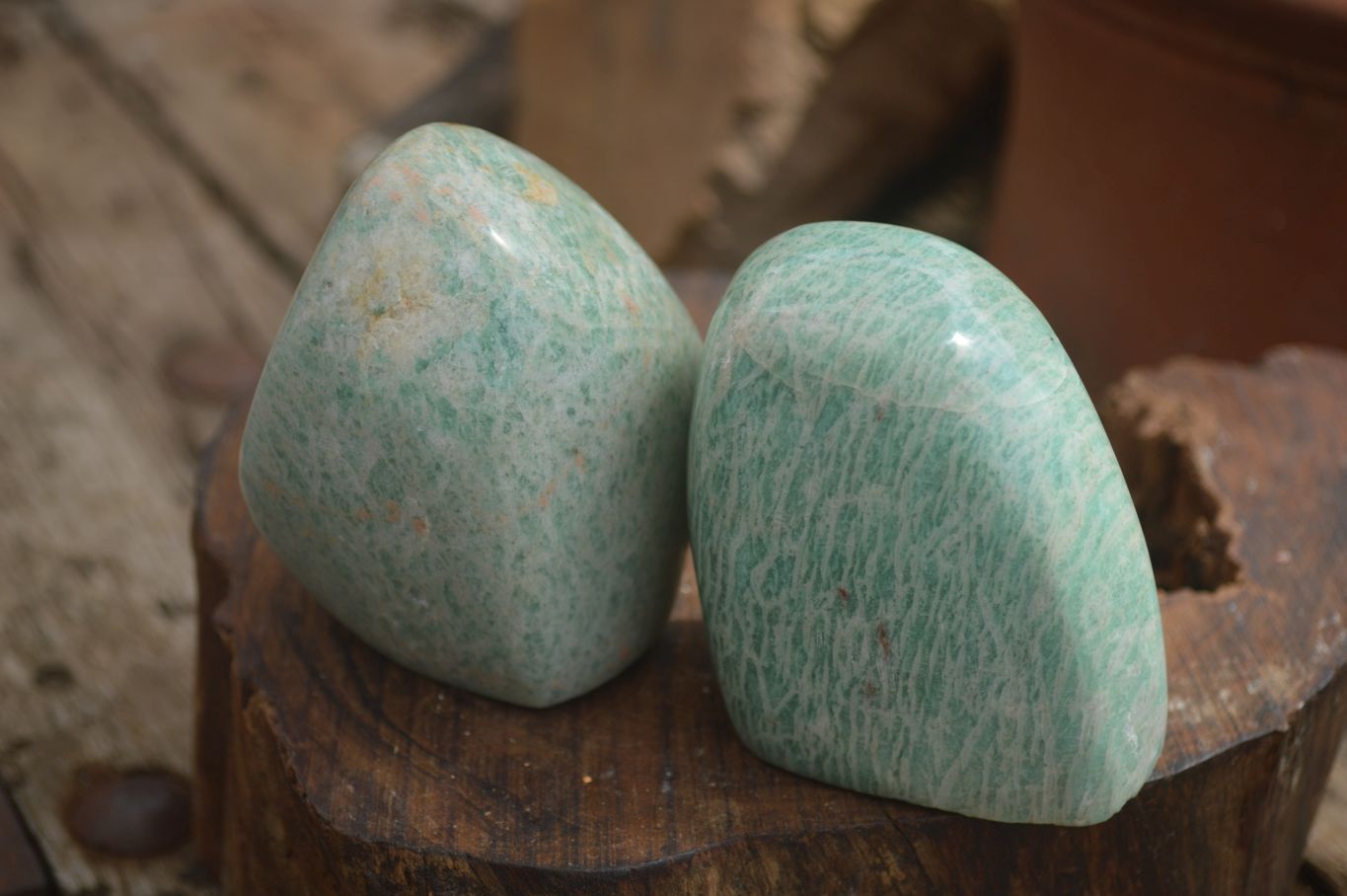 Polished Kobi Amazonite Free Forms  x 12 From Zimbabwe - TopRock