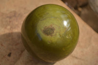 Polished Green Opal Spheres  x 2 From Antsirabe, Madagascar - Toprock Gemstones and Minerals 