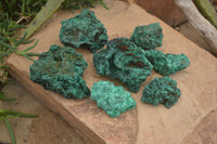 Natural Chatoyant Silky Malachite Specimens  x 7 From Kasompe, Congo - Toprock Gemstones and Minerals 