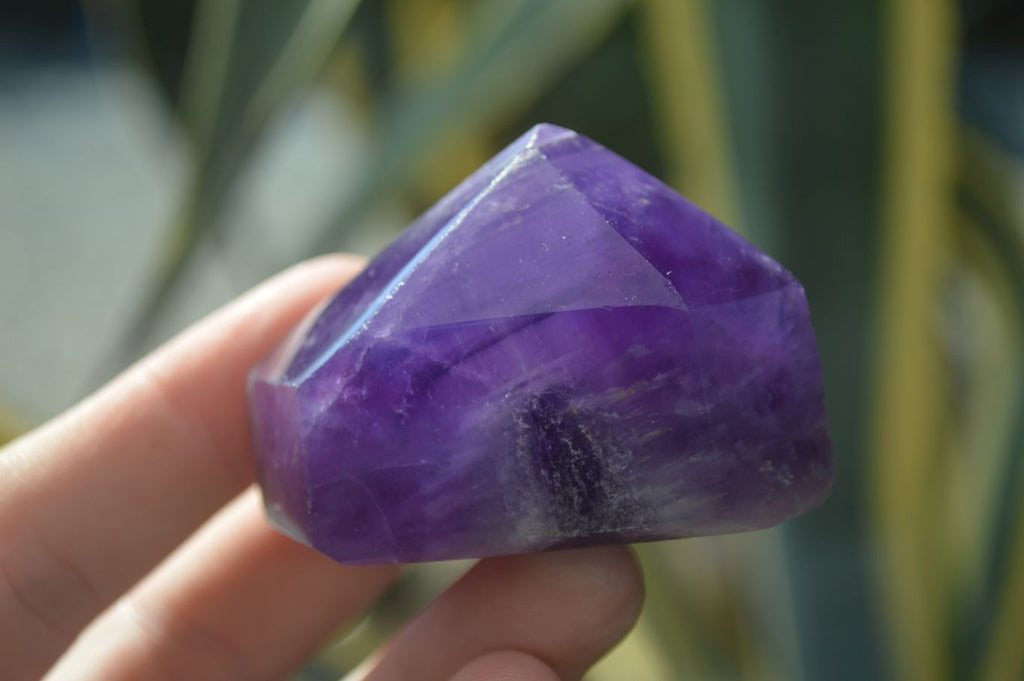 Polished Gemmy Chevron Amethyst Points  x 6 From Zambia - Toprock Gemstones and Minerals 