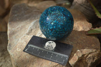 Polished  Conglomerate Chrysocolla Sphere With Azurite & Malachite  x 1 From Congo - Toprock Gemstones and Minerals 