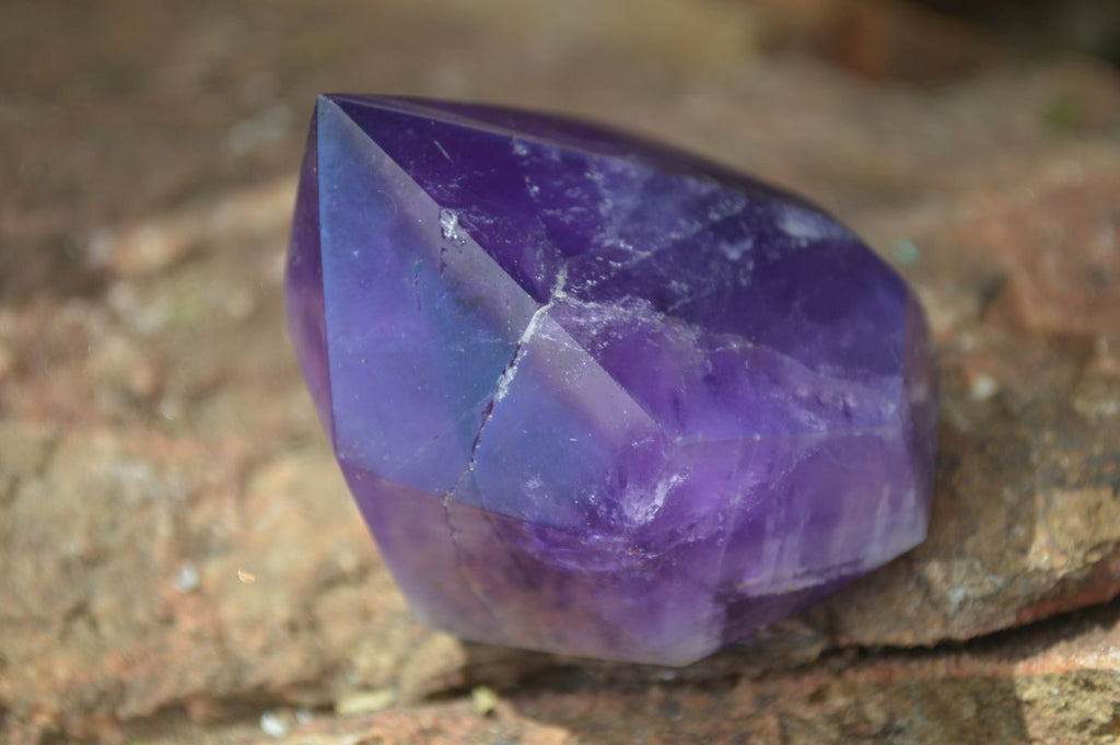 Polished Gemmy Chevron Amethyst Points  x 6 From Zambia - Toprock Gemstones and Minerals 