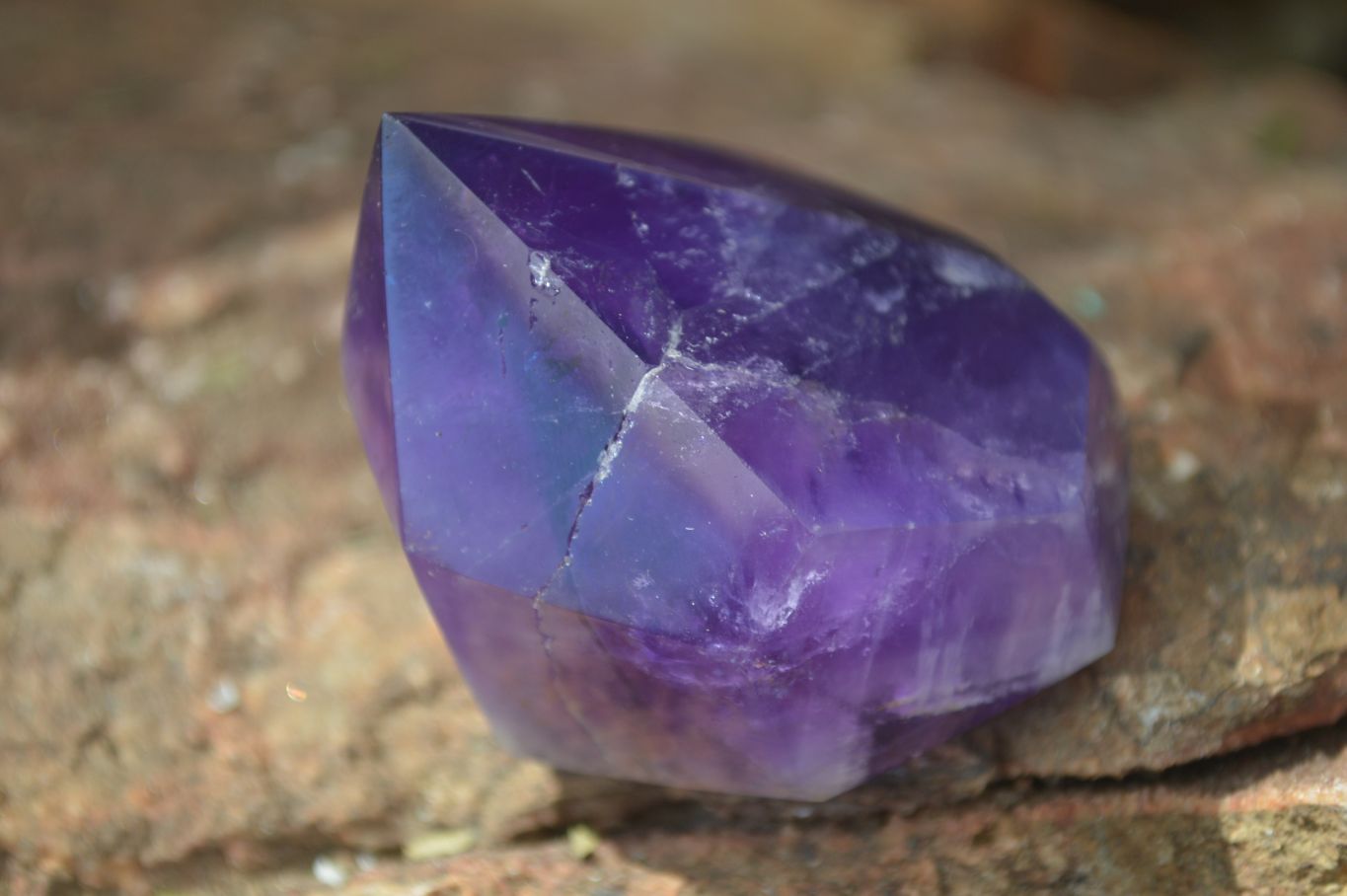 Polished Gemmy Chevron Amethyst Points  x 6 From Zambia - Toprock Gemstones and Minerals 