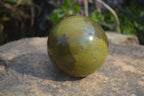 Polished Green Opal Spheres  x 2 From Antsirabe, Madagascar - Toprock Gemstones and Minerals 