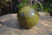 Polished Green Opal Spheres  x 2 From Antsirabe, Madagascar - Toprock Gemstones and Minerals 