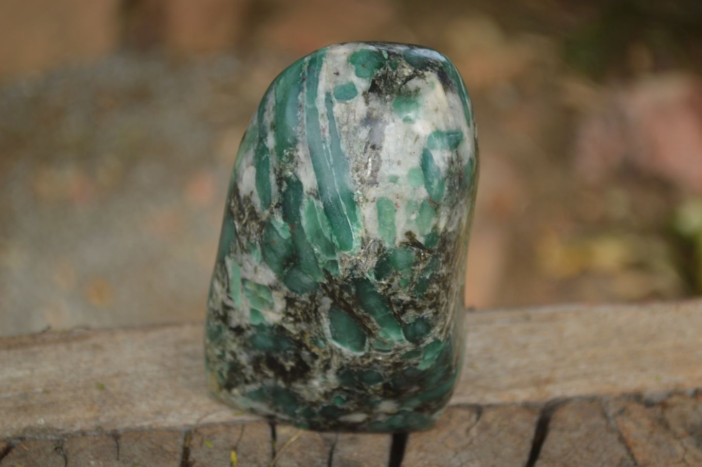 Polished Rare Emerald In Matrix Standing Free Form x 1 From Sandawana, Zimbabwe - Toprock Gemstones and Minerals 