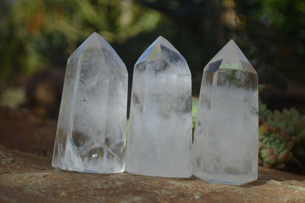 Polished Clear Quartz Crystal Points x 6 From Madagascar - Toprock Gemstones and Minerals 