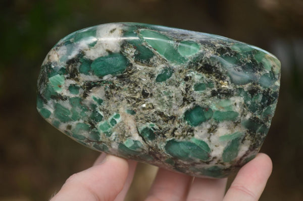 Polished Rare Emerald In Matrix Standing Free Form x 1 From Sandawana, Zimbabwe - Toprock Gemstones and Minerals 