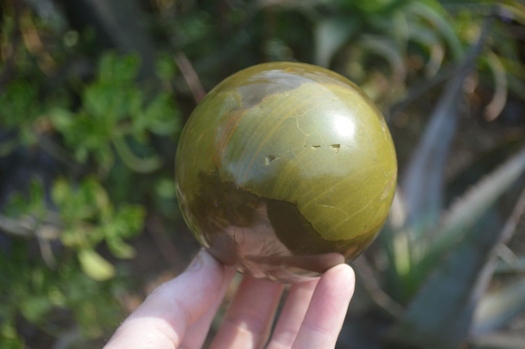 Polished Green Opal Spheres  x 2 From Antsirabe, Madagascar - Toprock Gemstones and Minerals 