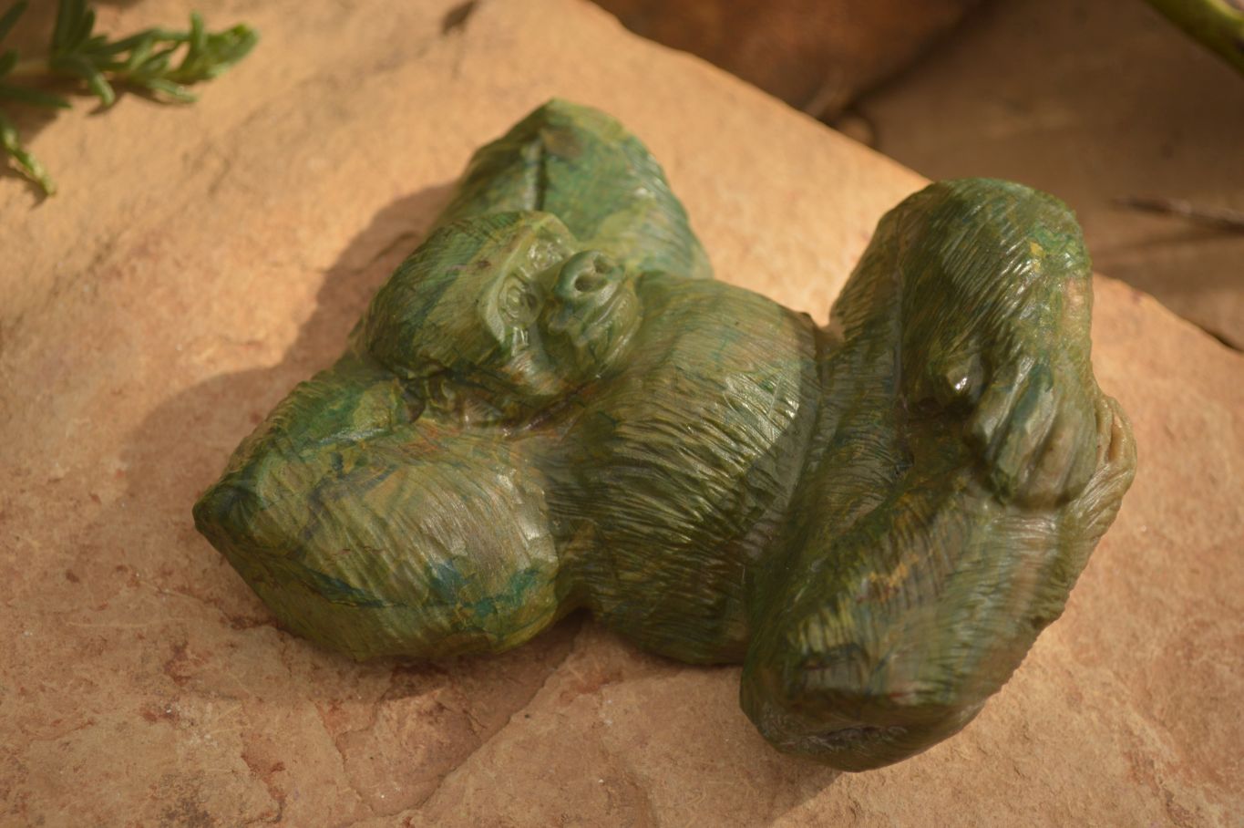 Polished  Green Verdite Gorilla Carving  x 1 From Zimbabwe - Toprock Gemstones and Minerals 