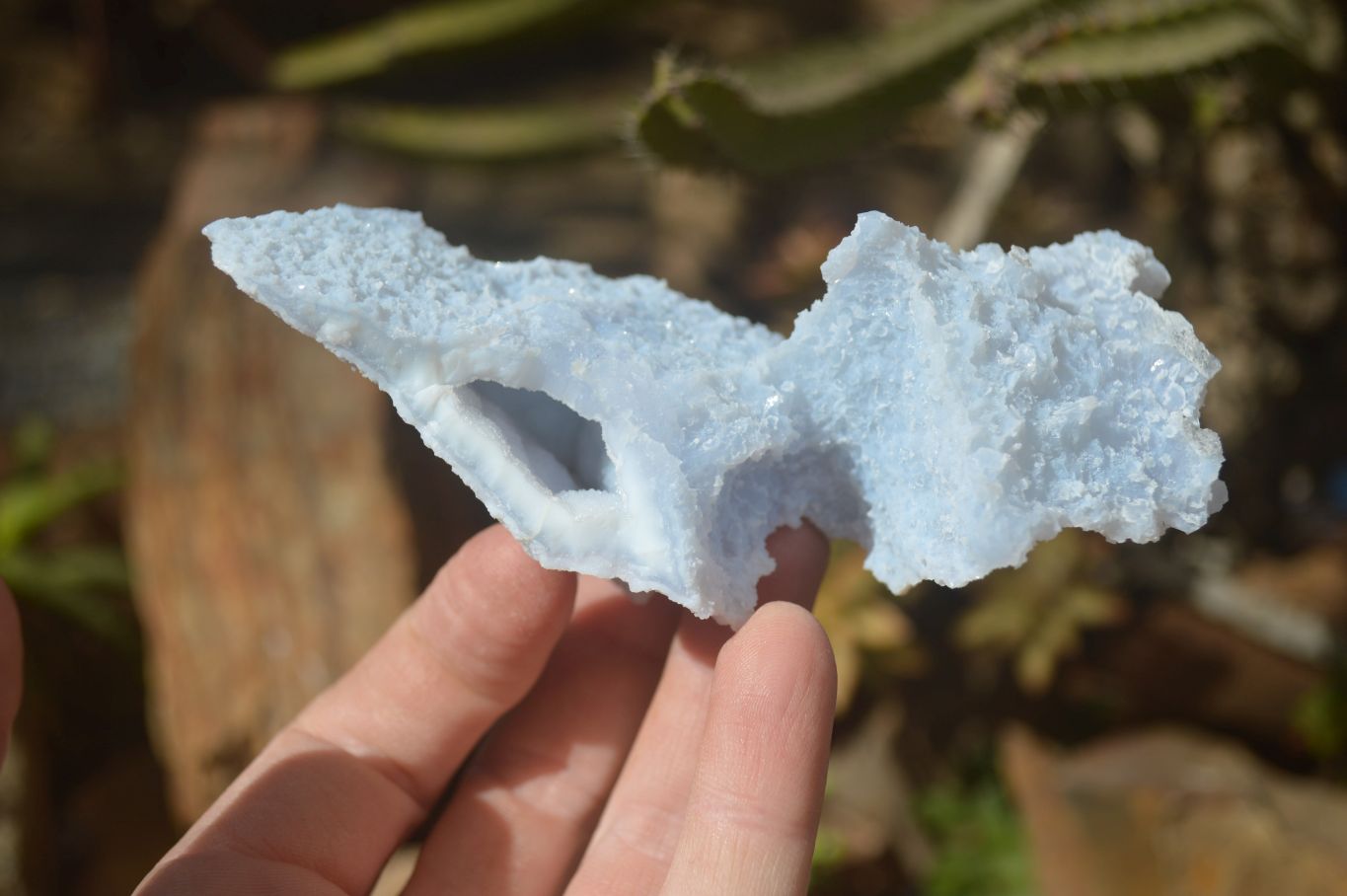 Natural Etched Blue Chalcedony Specimens  x 6 From Nsanje, Malawi - Toprock Gemstones and Minerals 