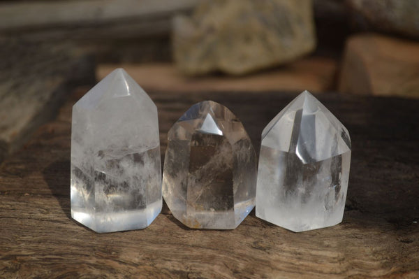 Polished Clear Quartz Crystal Points x 12 From Madagascar - Toprock Gemstones and Minerals 