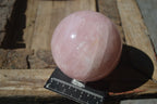 Polished Pink Rose Quartz Spheres  x 2 From Madagascar - Toprock Gemstones and Minerals 