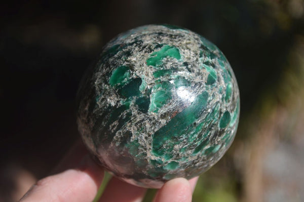 Polished Rare Emerald In Matrix Spheres  x 2 From Sandawana, Zimbabwe
