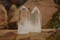 Polished Semi Optic Clear Quartz Points x 6 From Madagascar - Toprock Gemstones and Minerals 