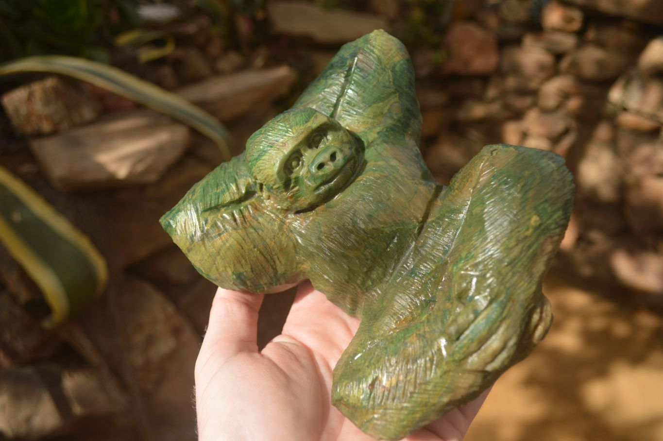 Polished  Green Verdite Gorilla Carving  x 1 From Zimbabwe - Toprock Gemstones and Minerals 