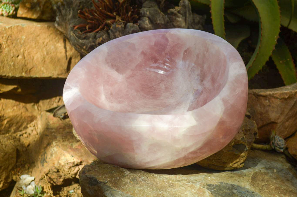 Polished Pink Rose Quartz Bowl x 1 From Ambatondrazaka, Madagascar - Toprock Gemstones and Minerals 