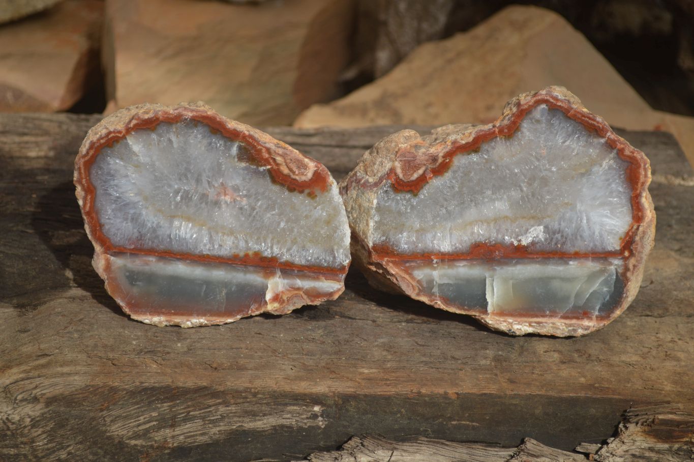 Polished One Side Polished Agate Free Forms  x 2 From Southern Africa - Toprock Gemstones and Minerals 