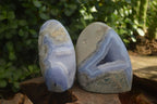 Polished Blue Lace Agate Standing Free Forms  x 2 From Nsanje, Malawi - Toprock Gemstones and Minerals 