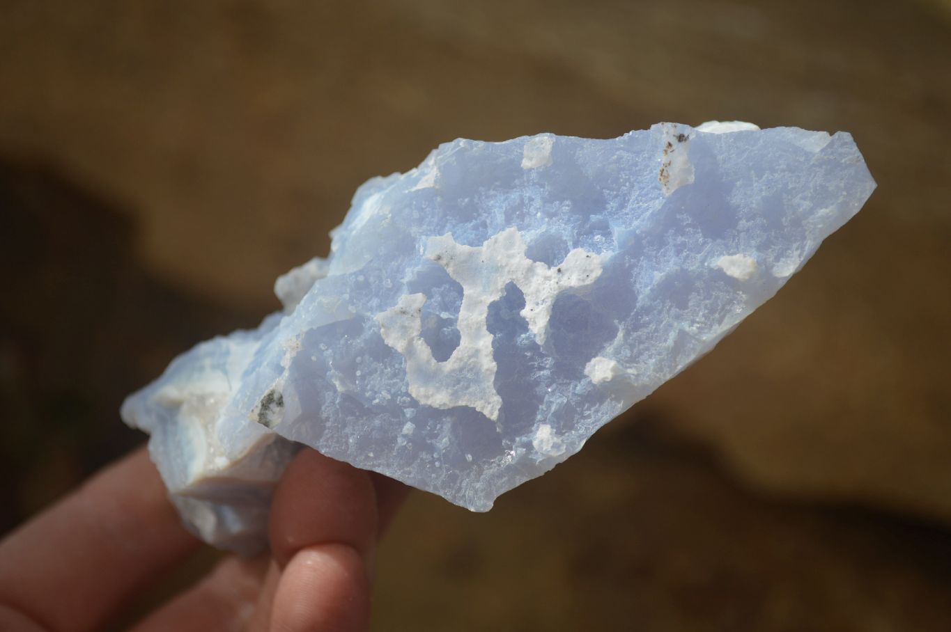 Natural Etched Blue Chalcedony Specimens  x 6 From Nsanje, Malawi - Toprock Gemstones and Minerals 