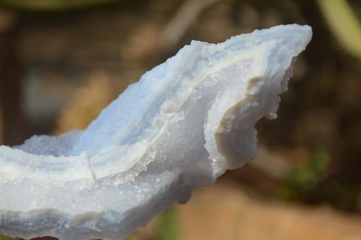 Natural Etched Blue Chalcedony Specimens  x 6 From Nsanje, Malawi - Toprock Gemstones and Minerals 