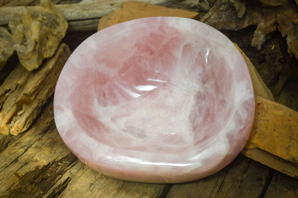 Polished Pink Rose Quartz Bowl x 1 From Ambatondrazaka, Madagascar - Toprock Gemstones and Minerals 