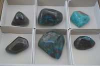 Polished Blue Shattuckite Free Forms  x 6 From Kaokoveld, Namibia - Toprock Gemstones and Minerals 