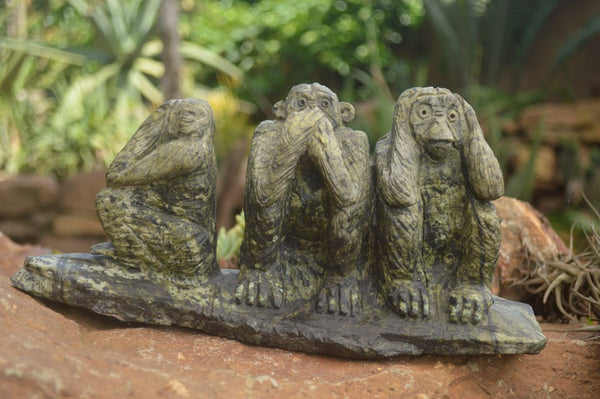 Polished Leopard Stone Monkey Carvings  x 1 From Zimbabwe - TopRock