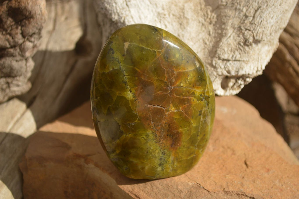 Polished  Green Opal Standing Free Forms  x 6 From Madagascar - Toprock Gemstones and Minerals 