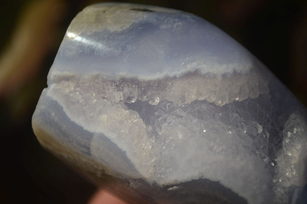 Polished Blue Lace Agate Standing Free Forms  x 2 From Nsanje, Malawi - Toprock Gemstones and Minerals 