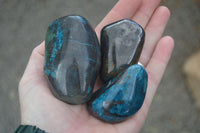 Polished Blue Shattuckite Free Forms  x 6 From Kaokoveld, Namibia - Toprock Gemstones and Minerals 