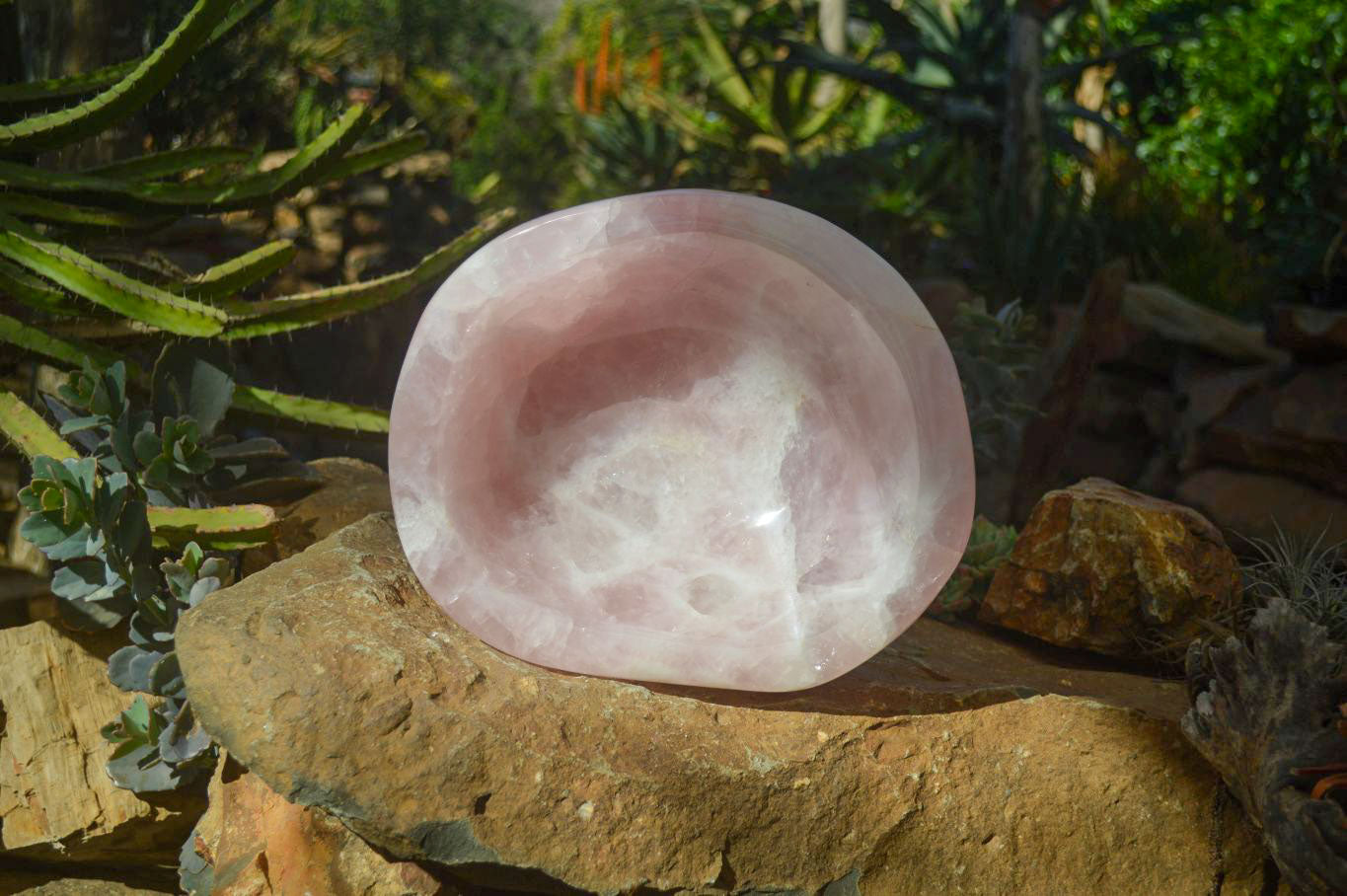 Polished Pink Rose Quartz Bowl x 1 From Ambatondrazaka, Madagascar - Toprock Gemstones and Minerals 