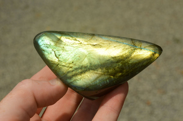 Polished Labradorite Standing Free Forms With Blue & Gold Flash  x 6 From Tulear, Madagascar - TopRock