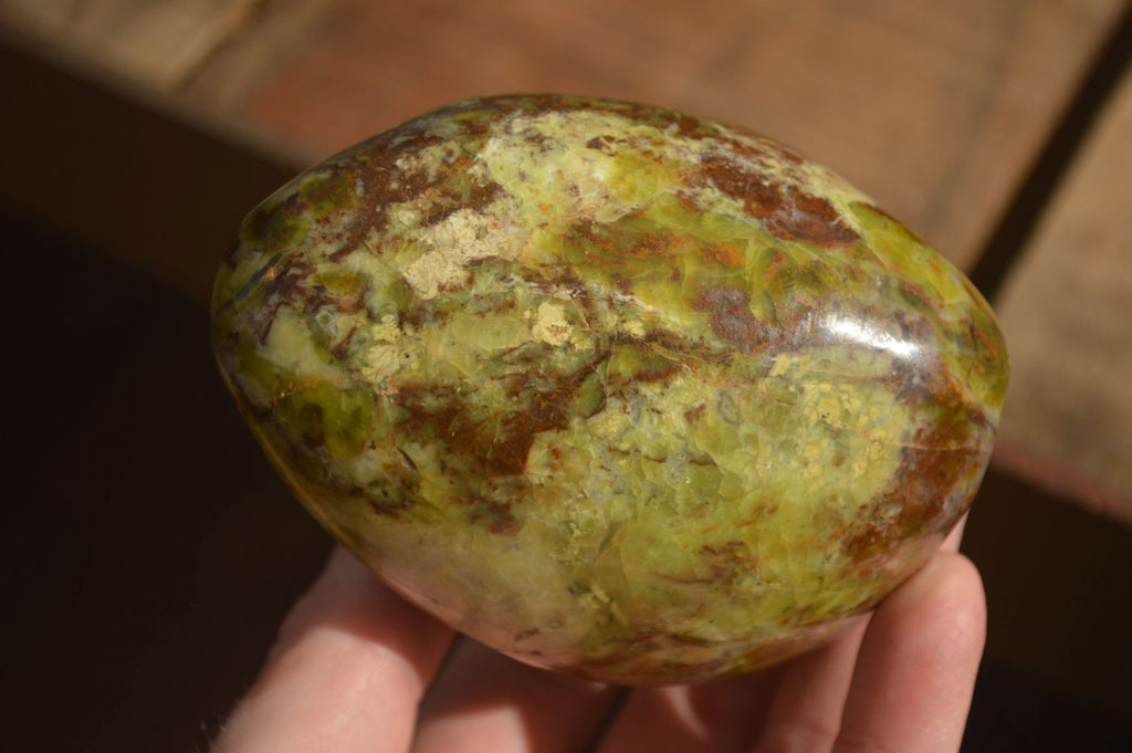 Polished  Green Opal Standing Free Forms  x 6 From Madagascar - Toprock Gemstones and Minerals 