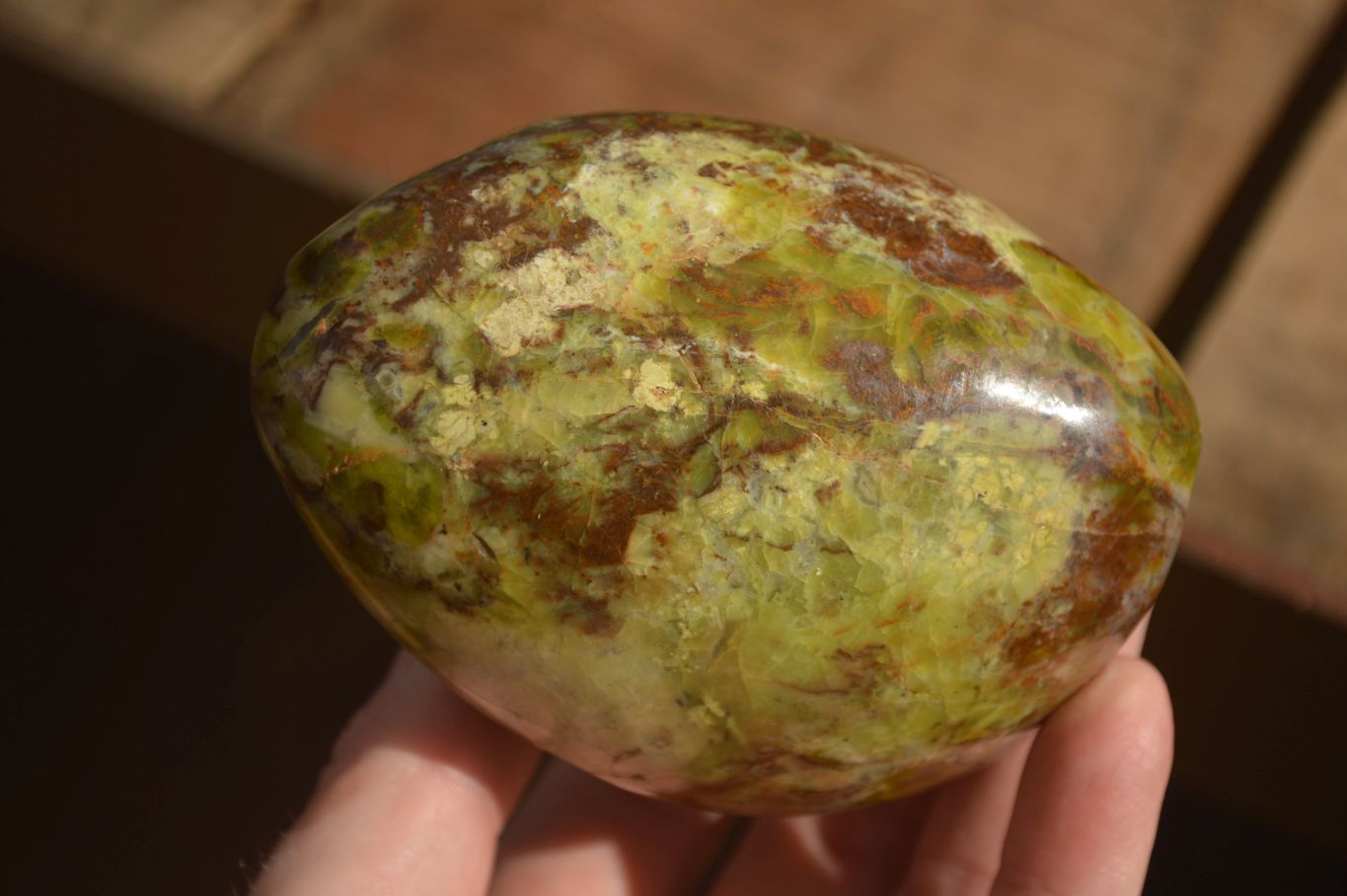 Polished  Green Opal Standing Free Forms  x 6 From Madagascar - Toprock Gemstones and Minerals 