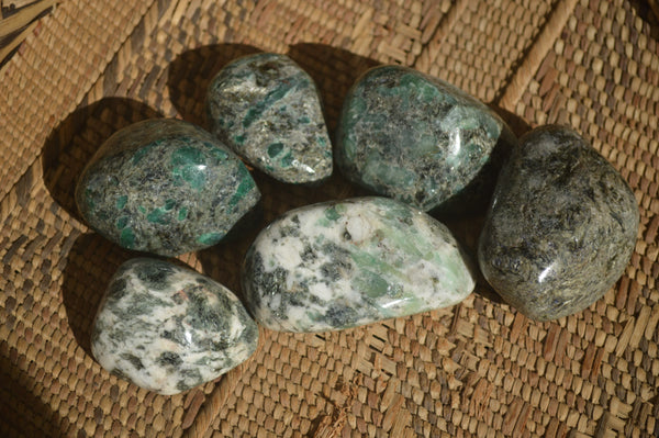 Polished Emerald Mica In Matrix Free Forms x 6 From Mutoko, Zimbabwe - Toprock Gemstones and Minerals 
