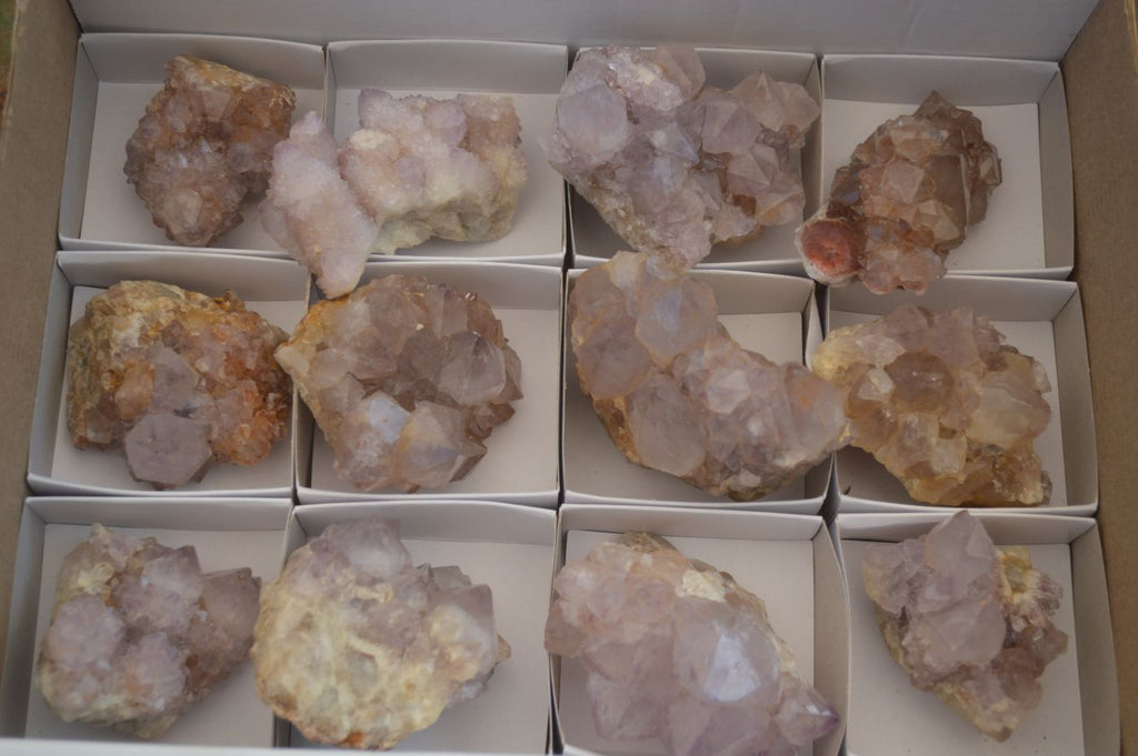 Natural Mixed Spirit Amethyst Quartz Clusters  x 12 From Boekenhouthoek, South Africa - Toprock Gemstones and Minerals 