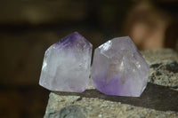 Polished Small Window Amethyst Points x 12 From Ankazobe, Madagascar - Toprock Gemstones and Minerals 