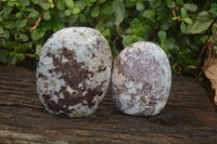 Polished Rubellite Pink Tourmaline Matrix Standing Free Forms x 2 From Namibia - Toprock Gemstones and Minerals 