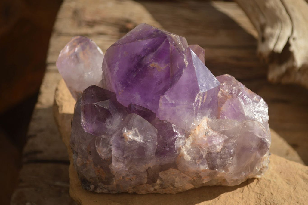 Natural Jacaranda Amethyst Clusters x 2 From Zambia - Toprock Gemstones and Minerals 