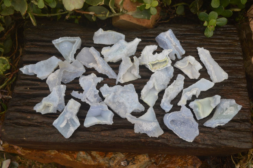 Natural Etched Blue Chalcedony Specimens  x 35 From Nsanje, Malawi - Toprock Gemstones and Minerals 