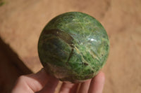 Polished  Green Chrysoprase Spheres  x 3 From Ambatondrazaka, Madagascar - Toprock Gemstones and Minerals 