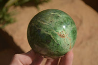 Polished  Green Chrysoprase Spheres  x 3 From Ambatondrazaka, Madagascar - Toprock Gemstones and Minerals 