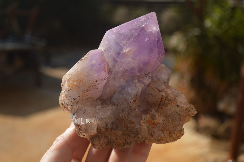 Natural Jacaranda Amethyst Clusters x 2 From Zambia - Toprock Gemstones and Minerals 