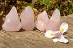 Polished Pink Rose Quartz Flames  x 4 From Ambatondrazaka, Madagascar - TopRock