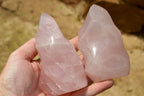 Polished Pink Rose Quartz Flames  x 4 From Ambatondrazaka, Madagascar - TopRock