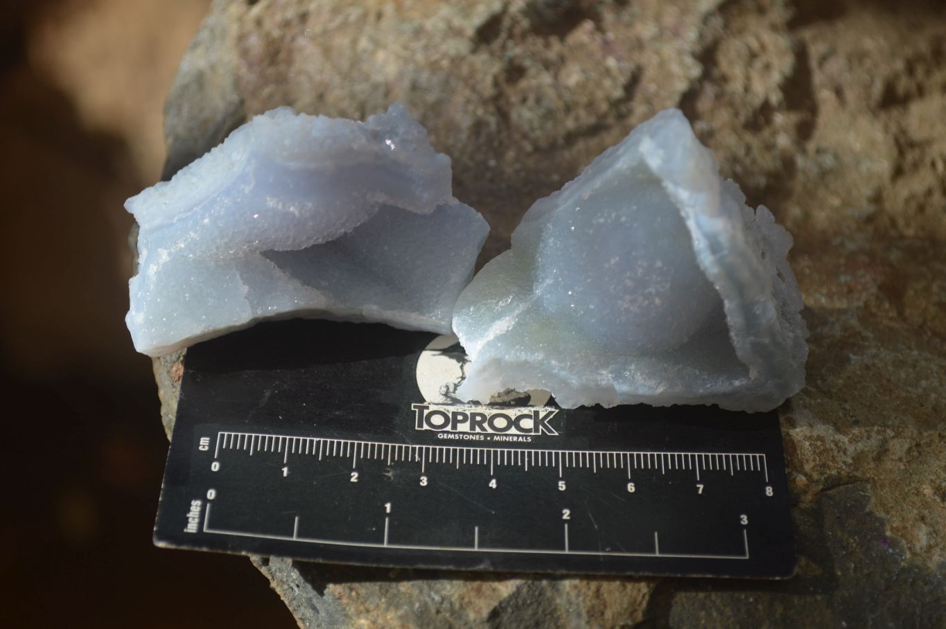 Natural Etched Blue Chalcedony Specimens  x 35 From Nsanje, Malawi - Toprock Gemstones and Minerals 