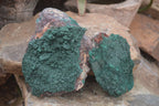Natural Crystalline Malachite Specimens  x 2 From Congo - Toprock Gemstones and Minerals 