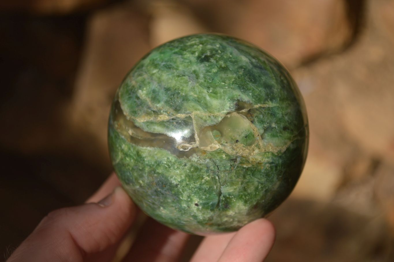 Polished  Green Chrysoprase Spheres  x 3 From Ambatondrazaka, Madagascar - Toprock Gemstones and Minerals 