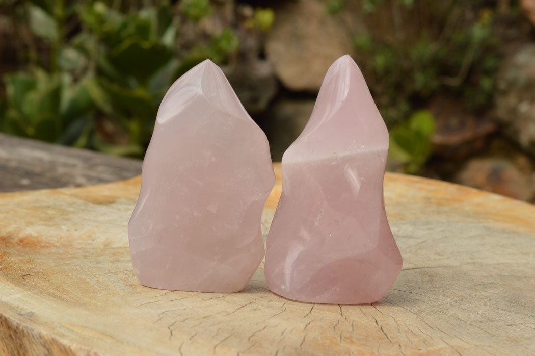 Polished Pink Rose Quartz Flames  x 4 From Ambatondrazaka, Madagascar - TopRock